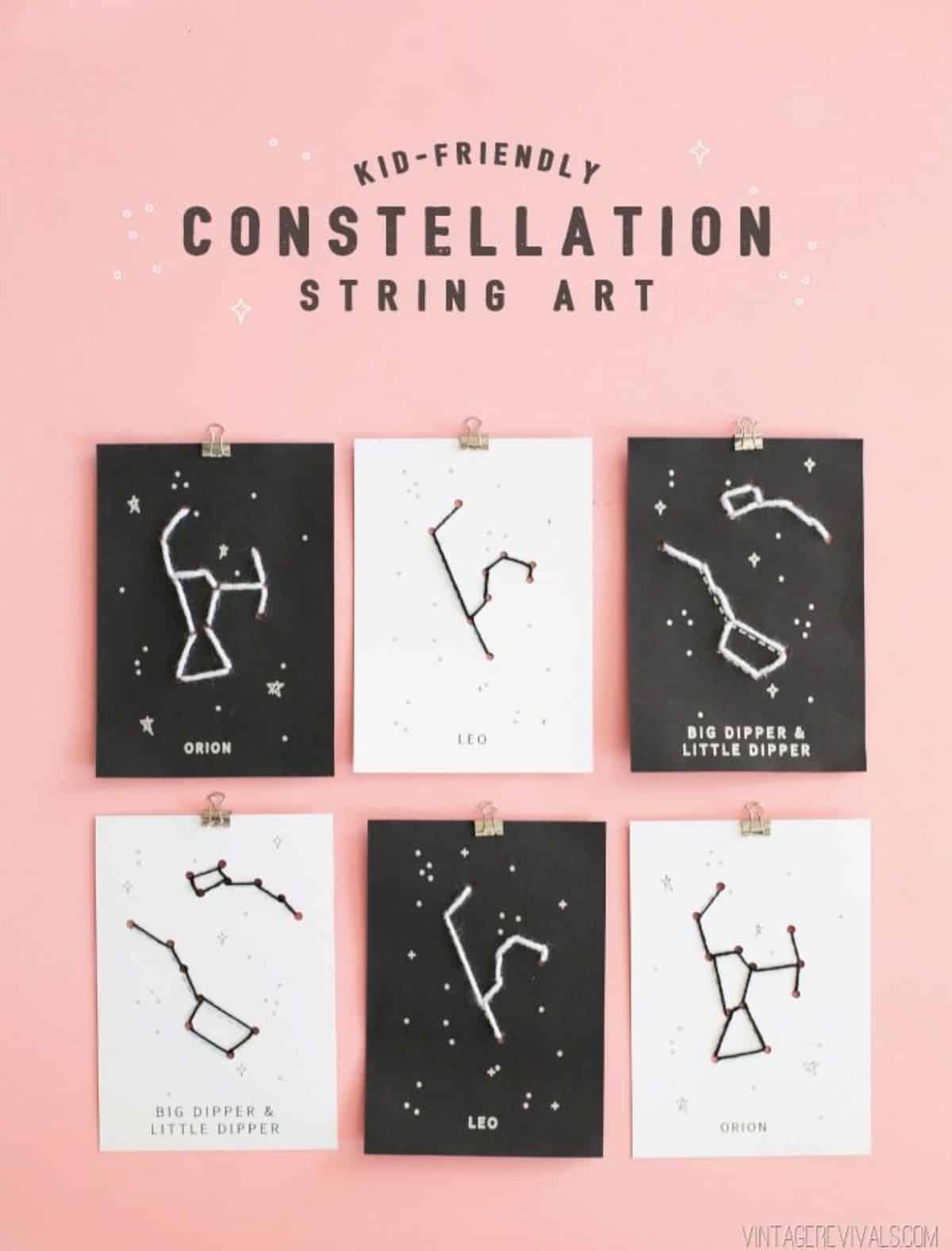 DIY Kid-Friendly Constellation String Art