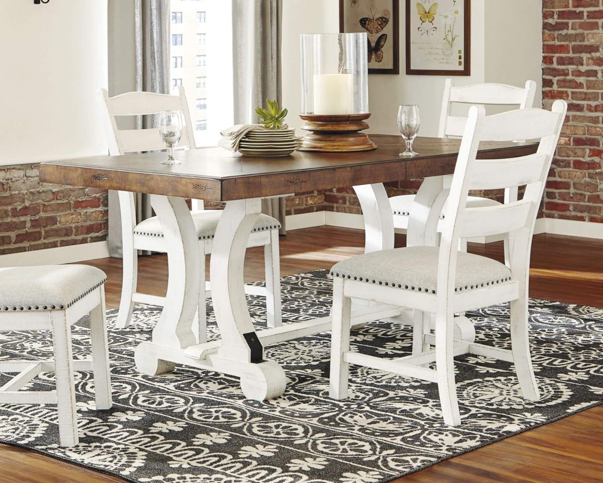 Signature Design by Ashley Valebeck Farmhouse Rectangular Extension Dining Table