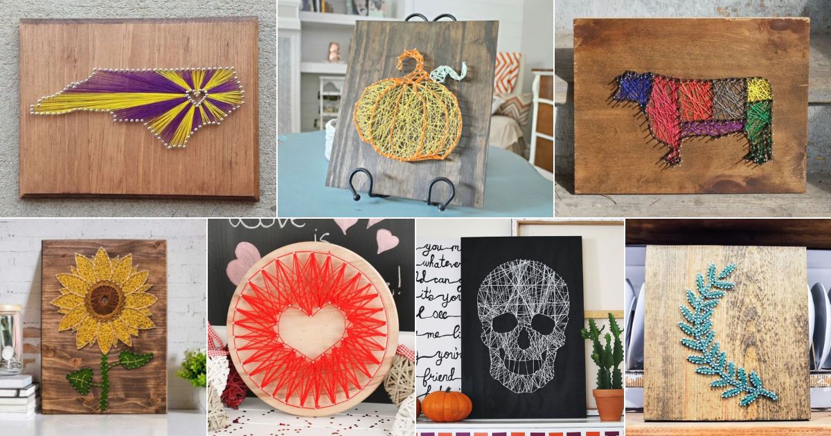 45 DIY String Art Kits and Projects facebook image.