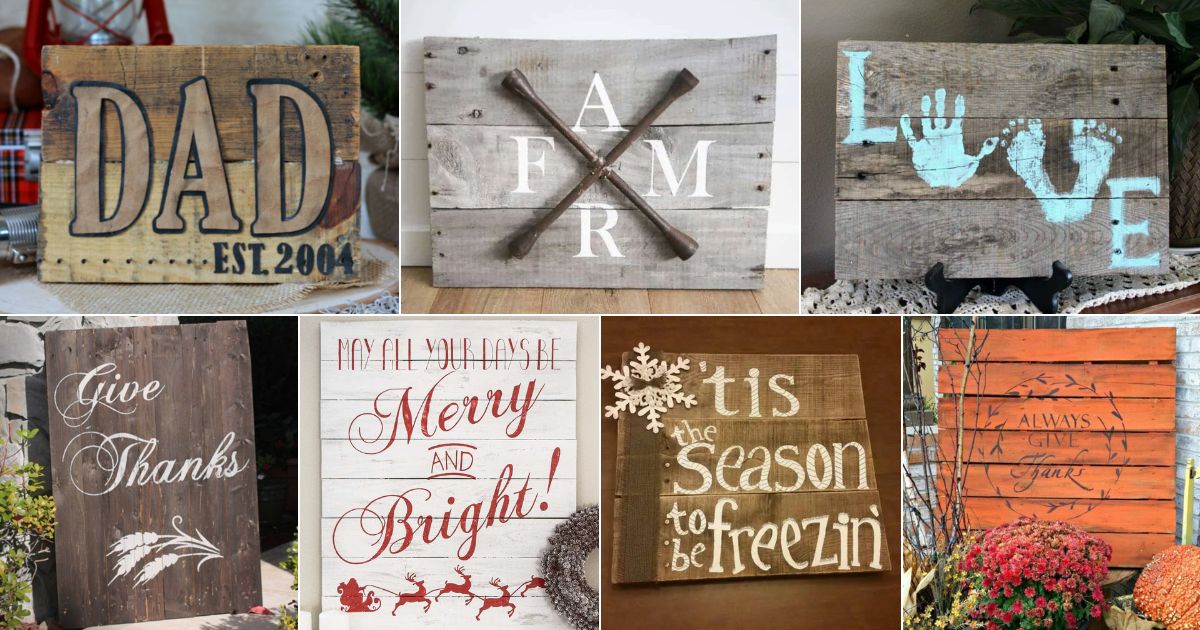 47 DIY Pallet Sign Ideas, Kits, and Projects facebook image.