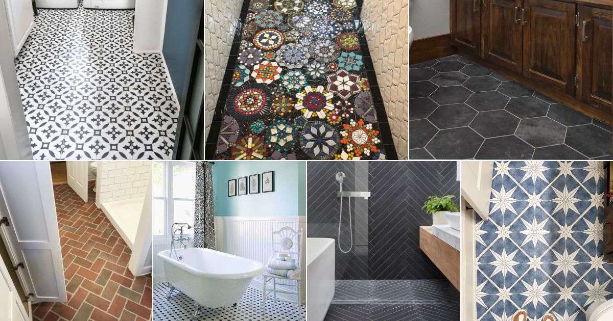 48 DIY Bathroom Floor Tile Ideas and Products facebook image.