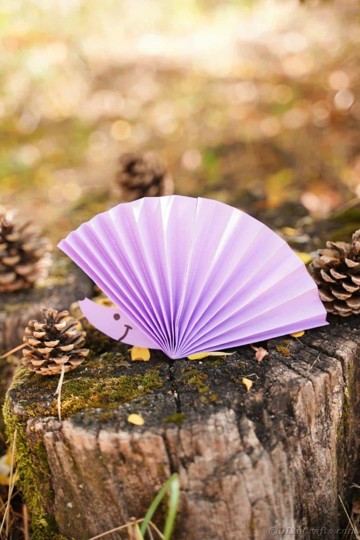 Adorable Paper Fan Hedgehog Kids Craft