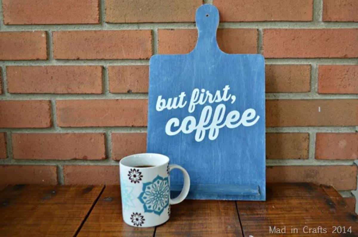 DIY Stenciled “But First, Coffee” Sign