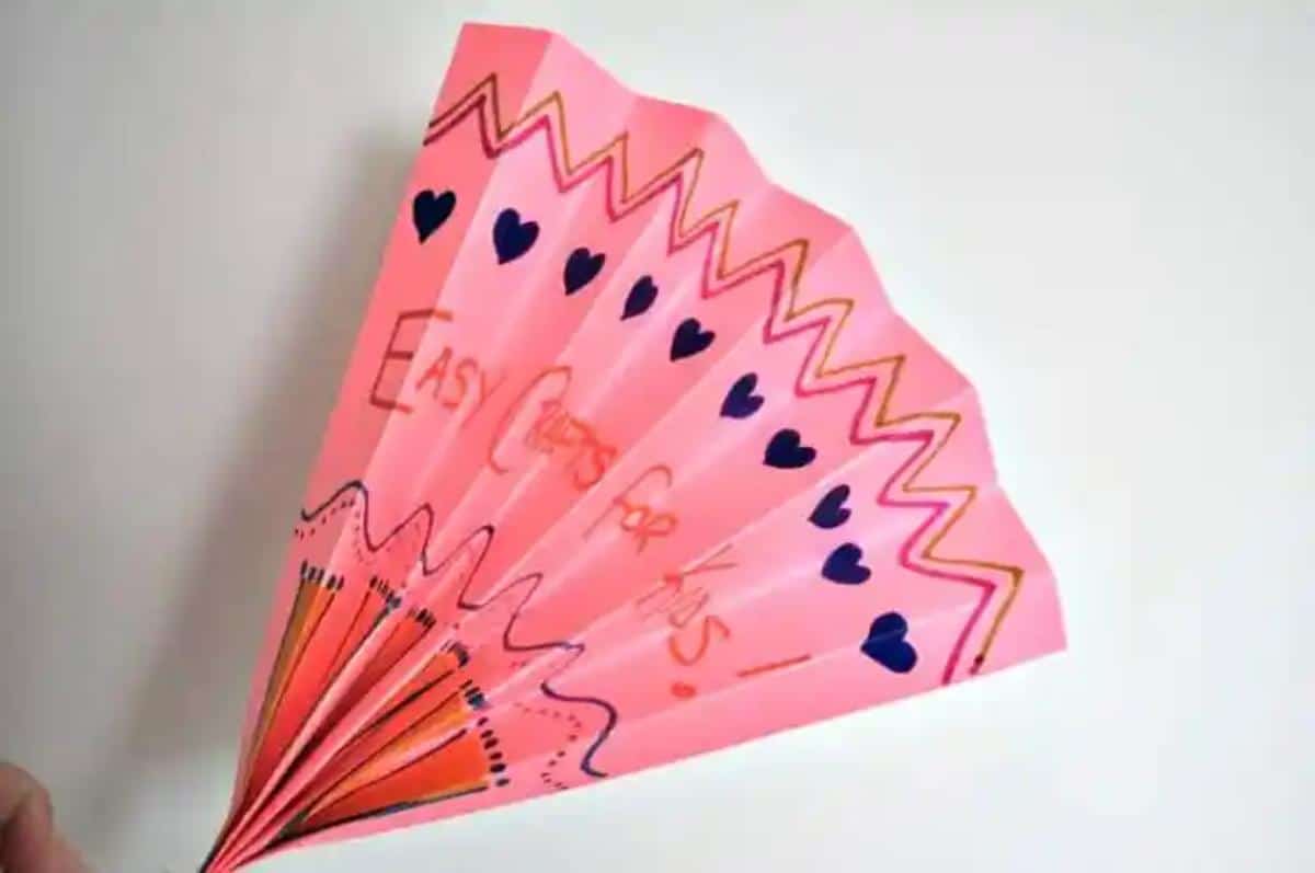 DIY origami paper fan.