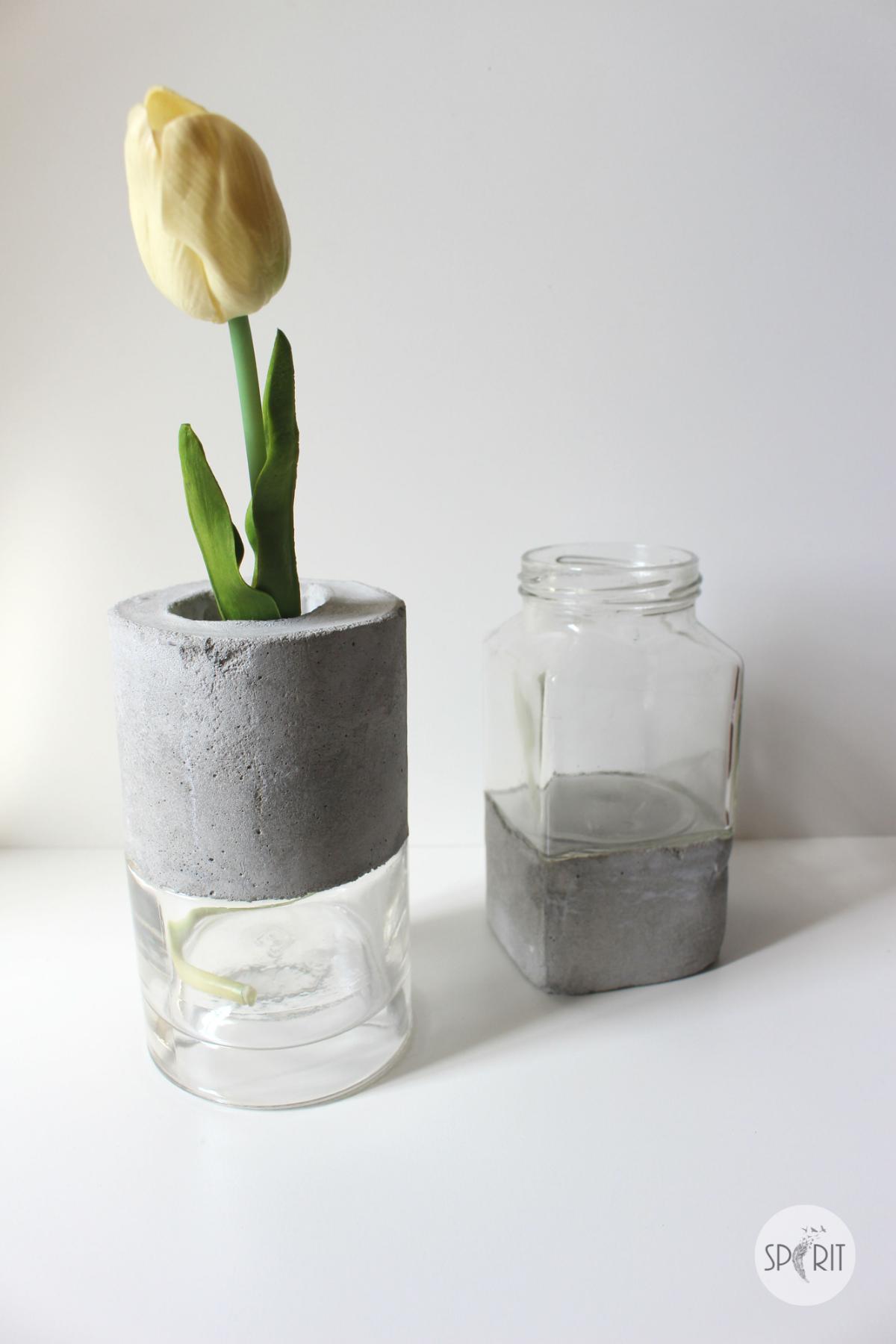 DIY Concrete Glass Vases