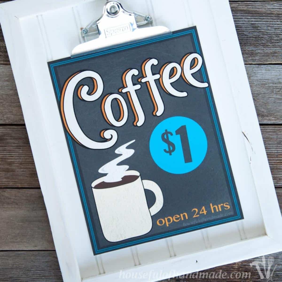Printable Vintage Inspired Coffee Sign