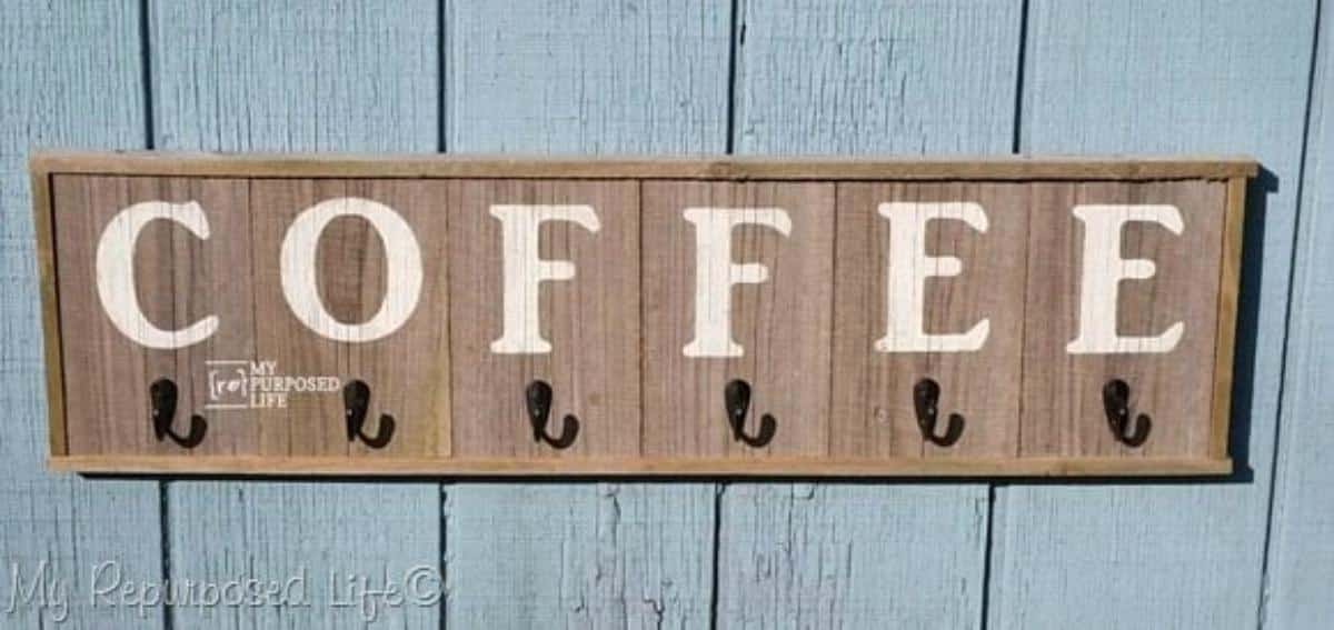 DIY Rustic Coffee Sign Mug Holder