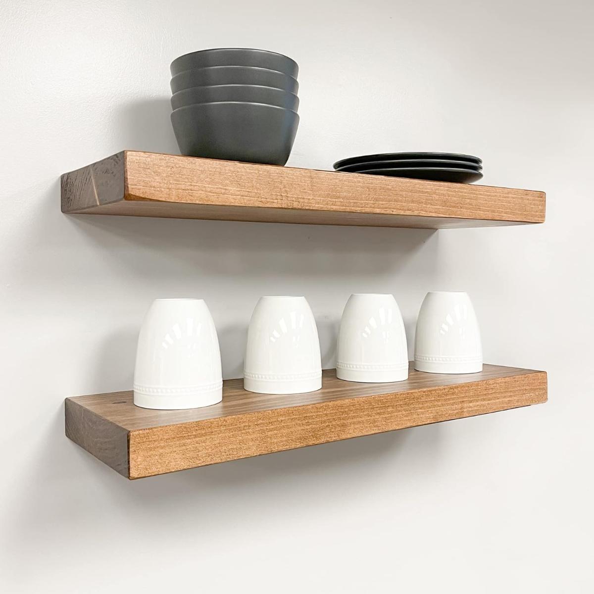 Wall Mounted Rustic Floating Shelves