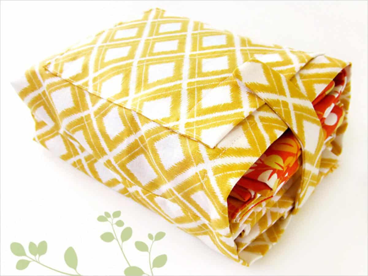 DIY Foldaway Fabric Shopping Bag+Case