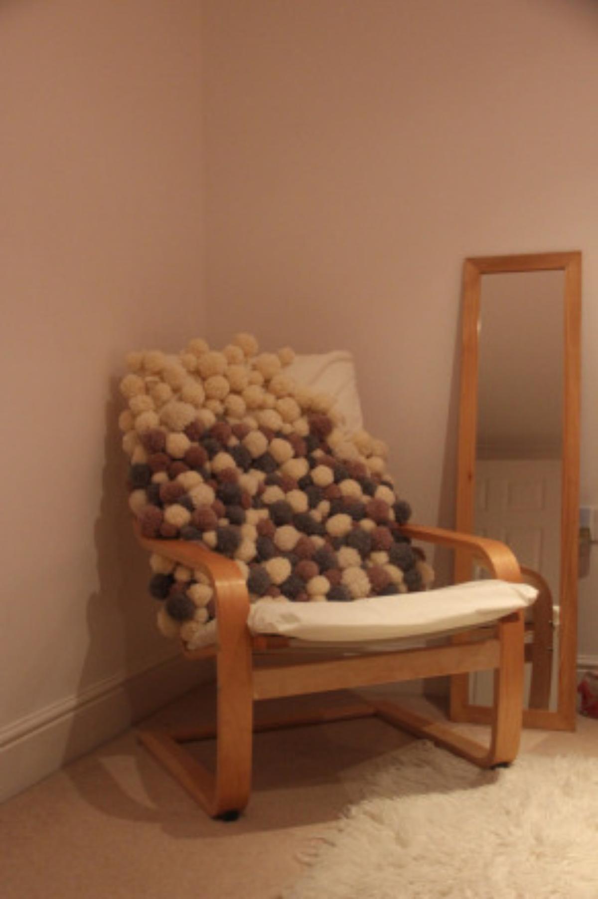 DIY Colorful Pom Pom Chair