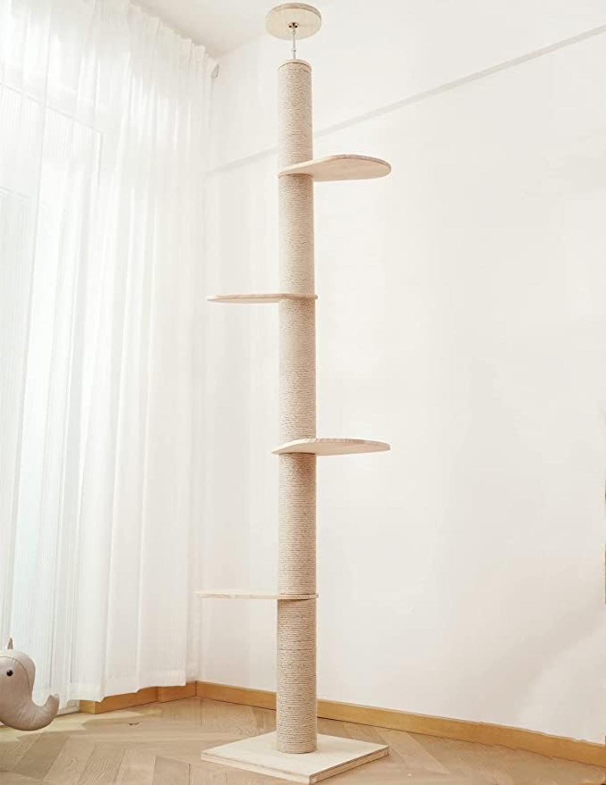 Felivecal DIY עץ עץ חתול מהרצפה עד התקרה מגדל