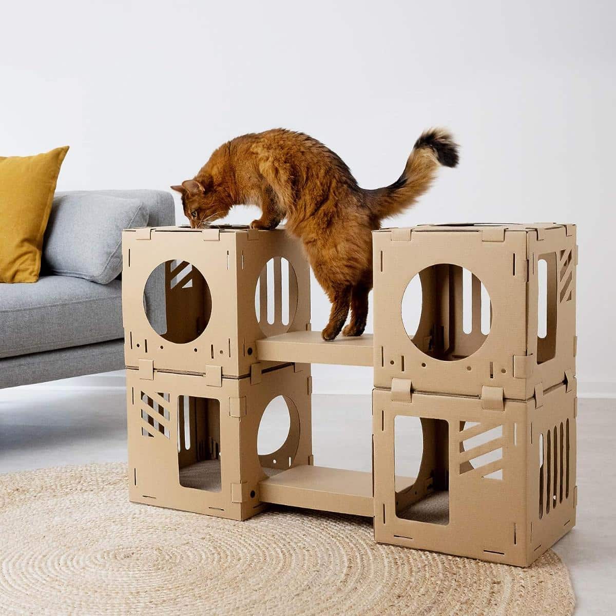 Navaris Modular Corrugated Cardboard Cat House