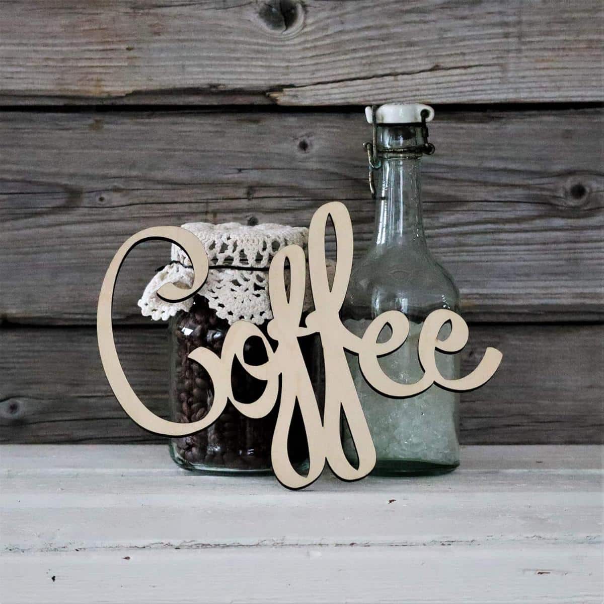 Way of Hearts - Wood Coffee Signs for Coffee Bar