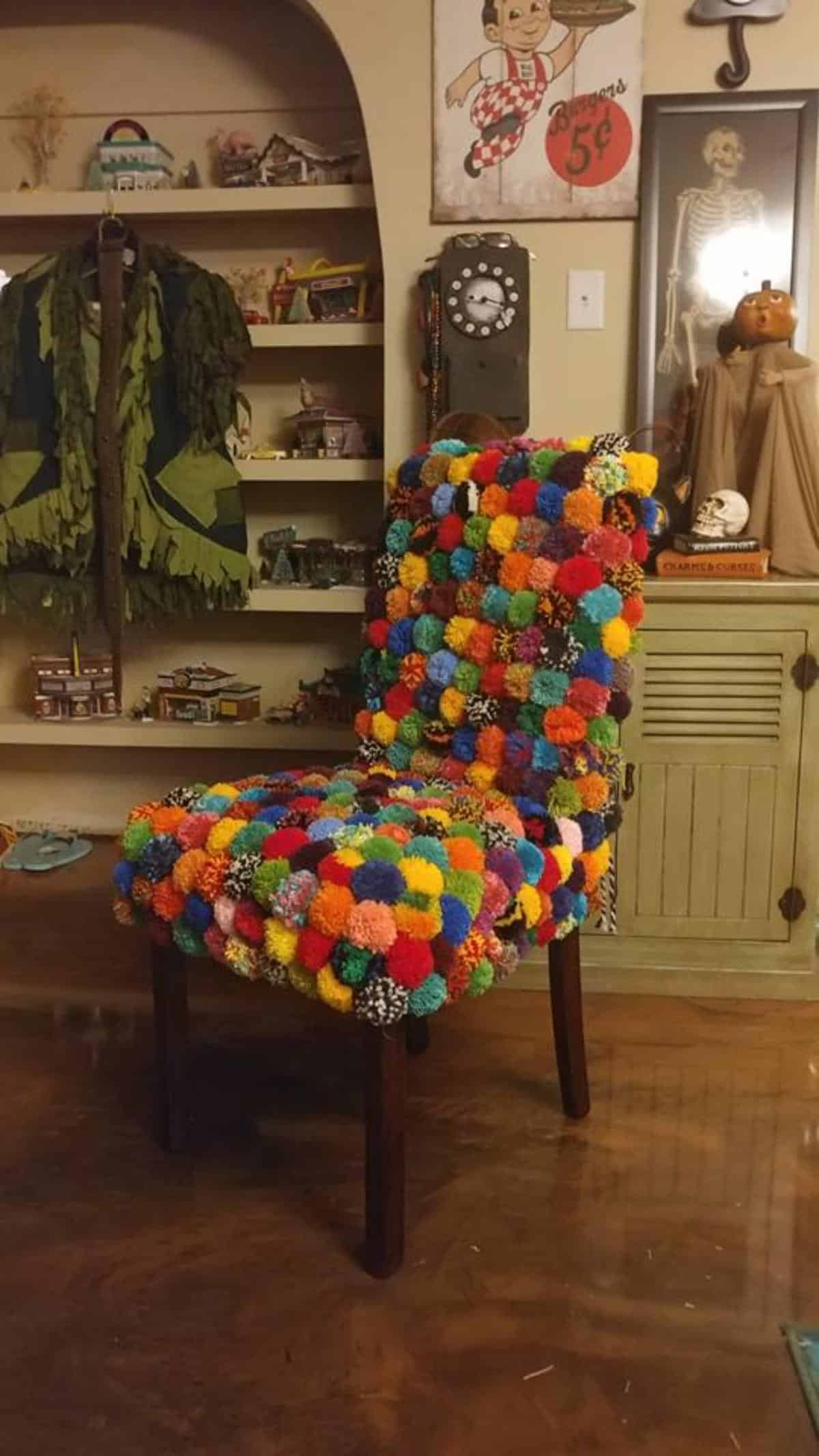 DIY Pom Pom Chair