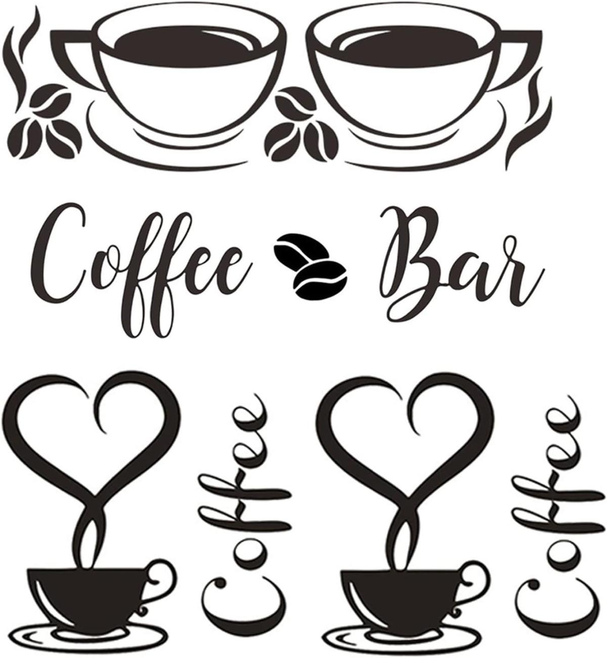 3-Piece Coffee Wall Decor Stickers for your DIY Coffee Sign