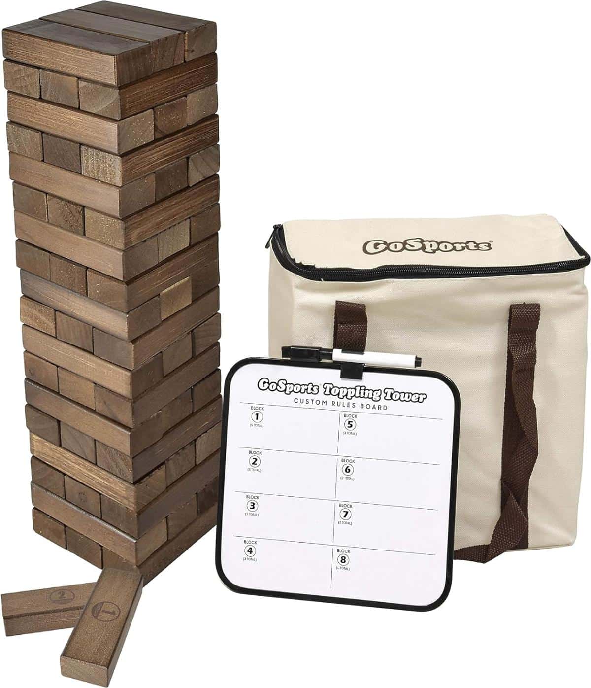 3ft Wooden Toppling Tower with Bonus Rules and Gameboard