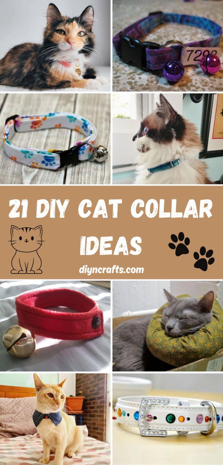 21 DIY Cat Collar Ideas And Patterns - DIY & Crafts