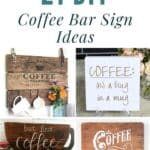 21 DIY Coffee Bar Sign Ideas pinterest image.