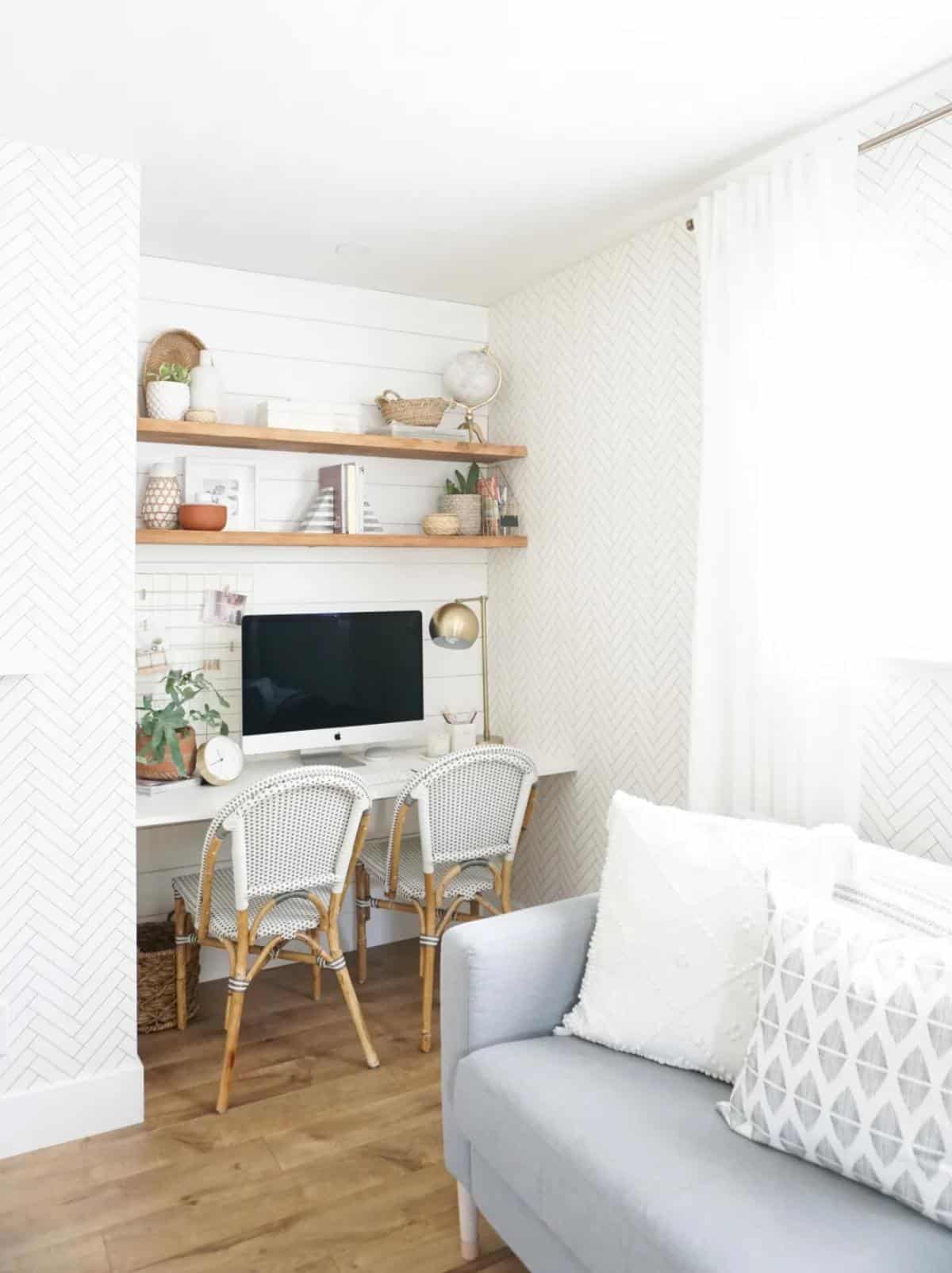 Closet Turned Modern Chic Space Saving Office Nook Makeover