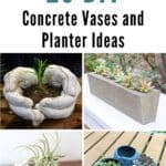 23 DIY Concrete Vases and Planter Ideas pinterest image.