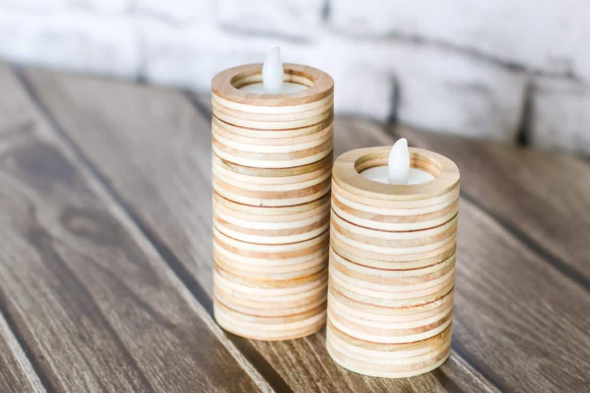 DIY Scrap Plywood Candle Holders