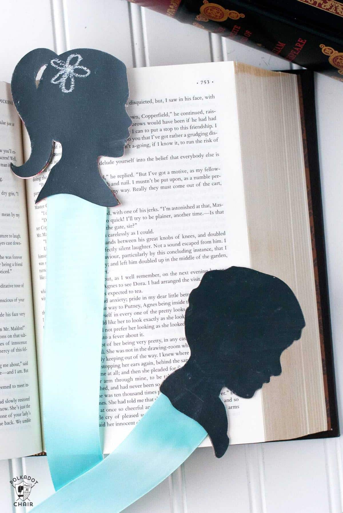 DIY Chalkboard Silhouette Bookmarks