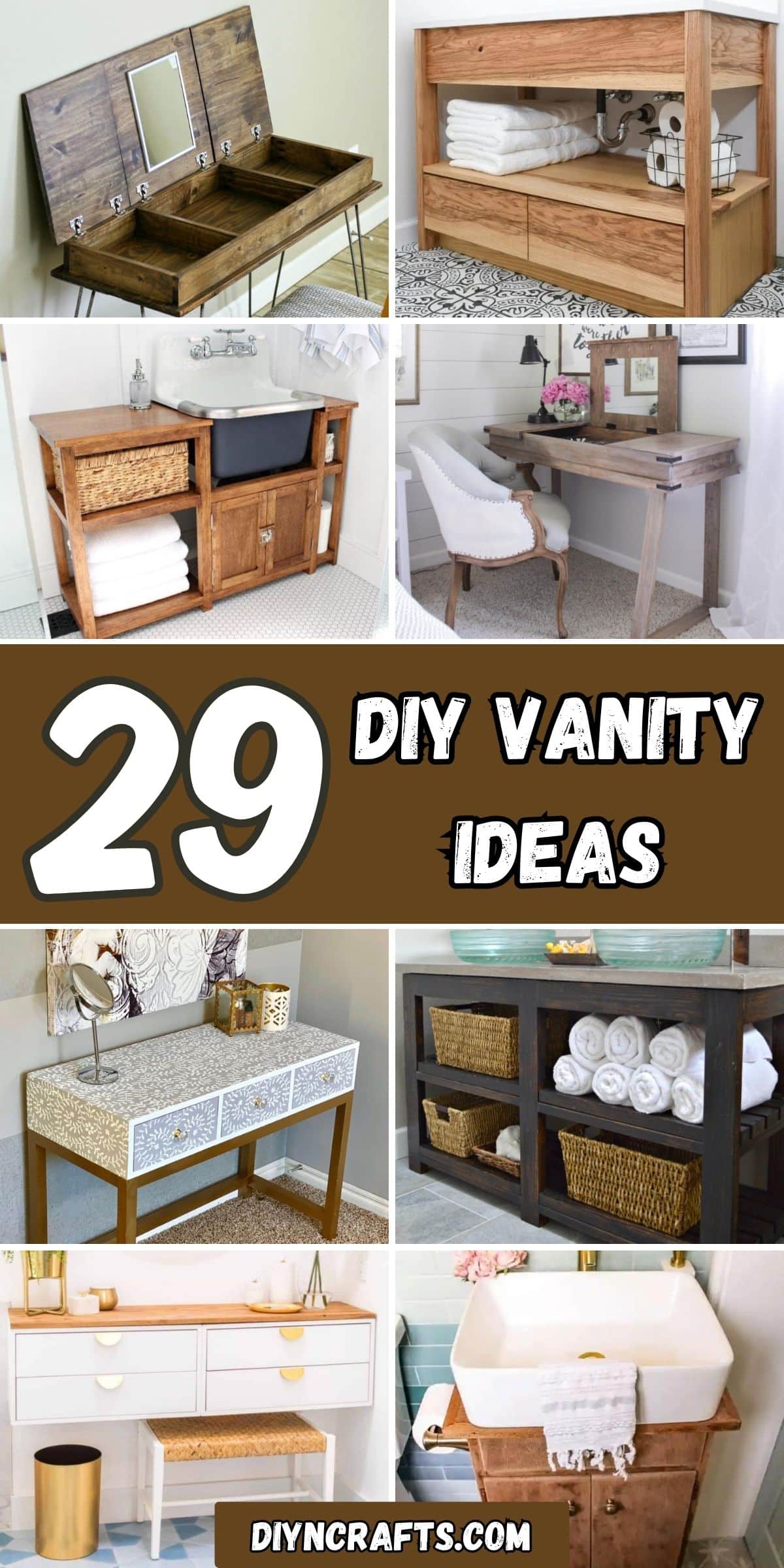 29 DIY Vanity Ideas collage.