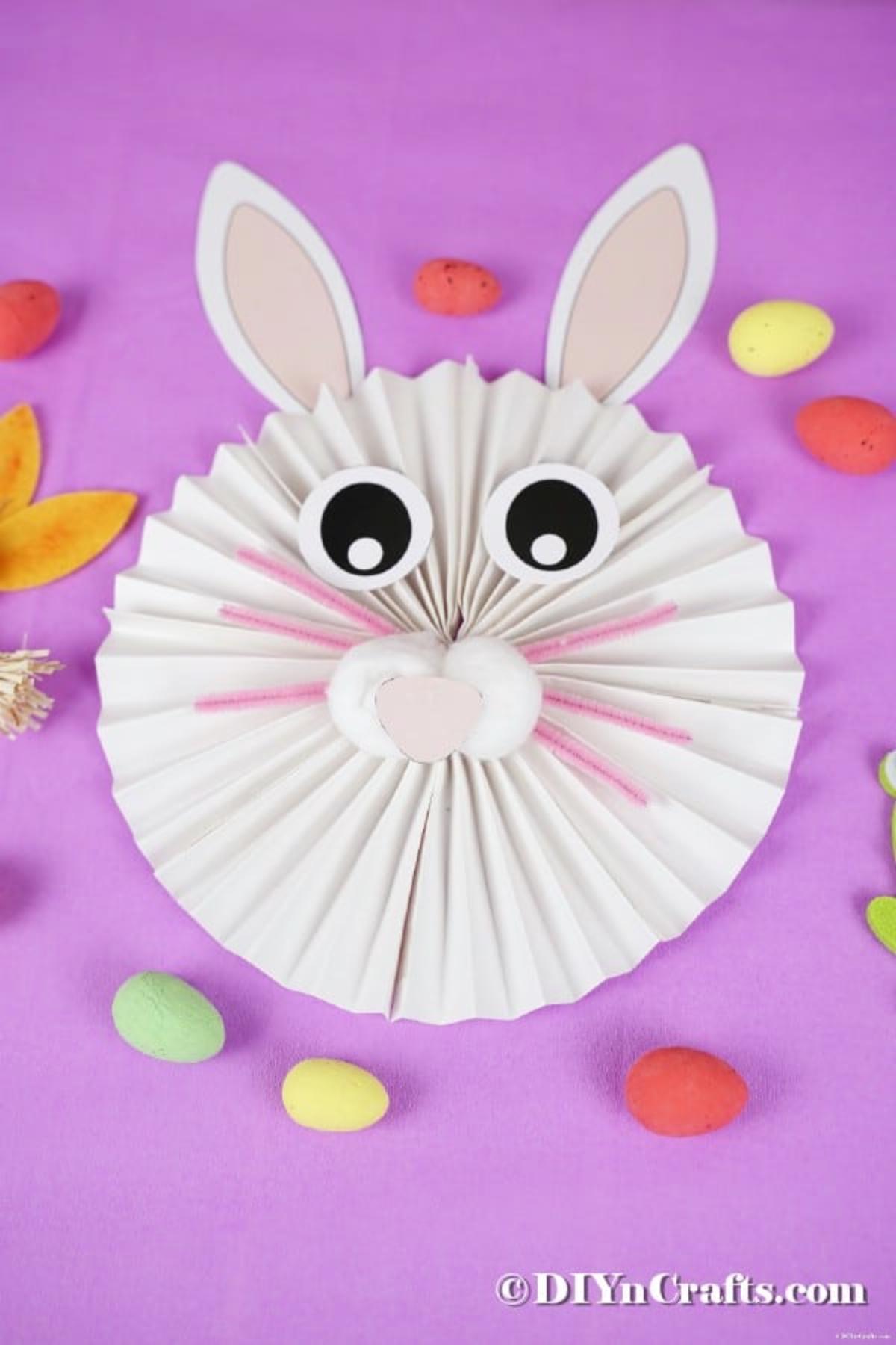 Adorable Paper Fan Bunny Wall Art Decoration