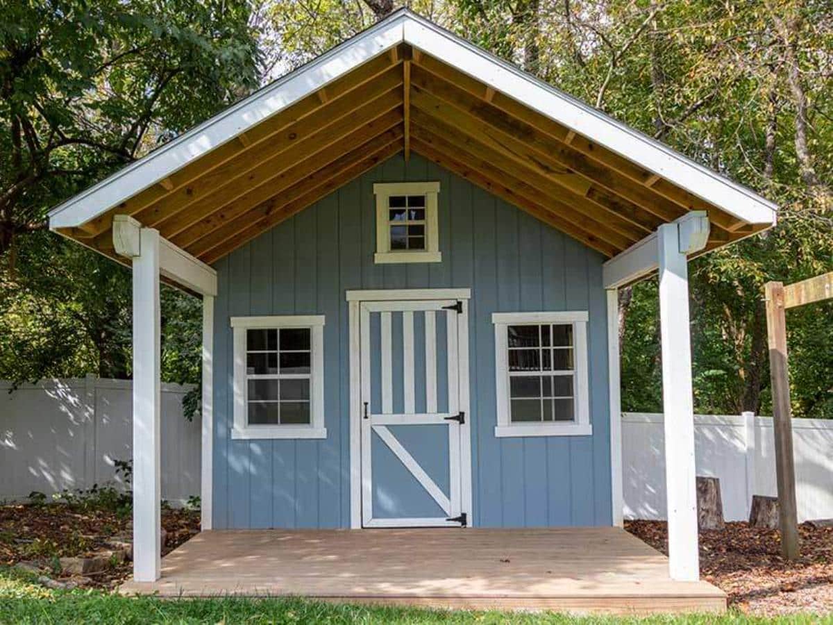Backyard Shed with Front Porch