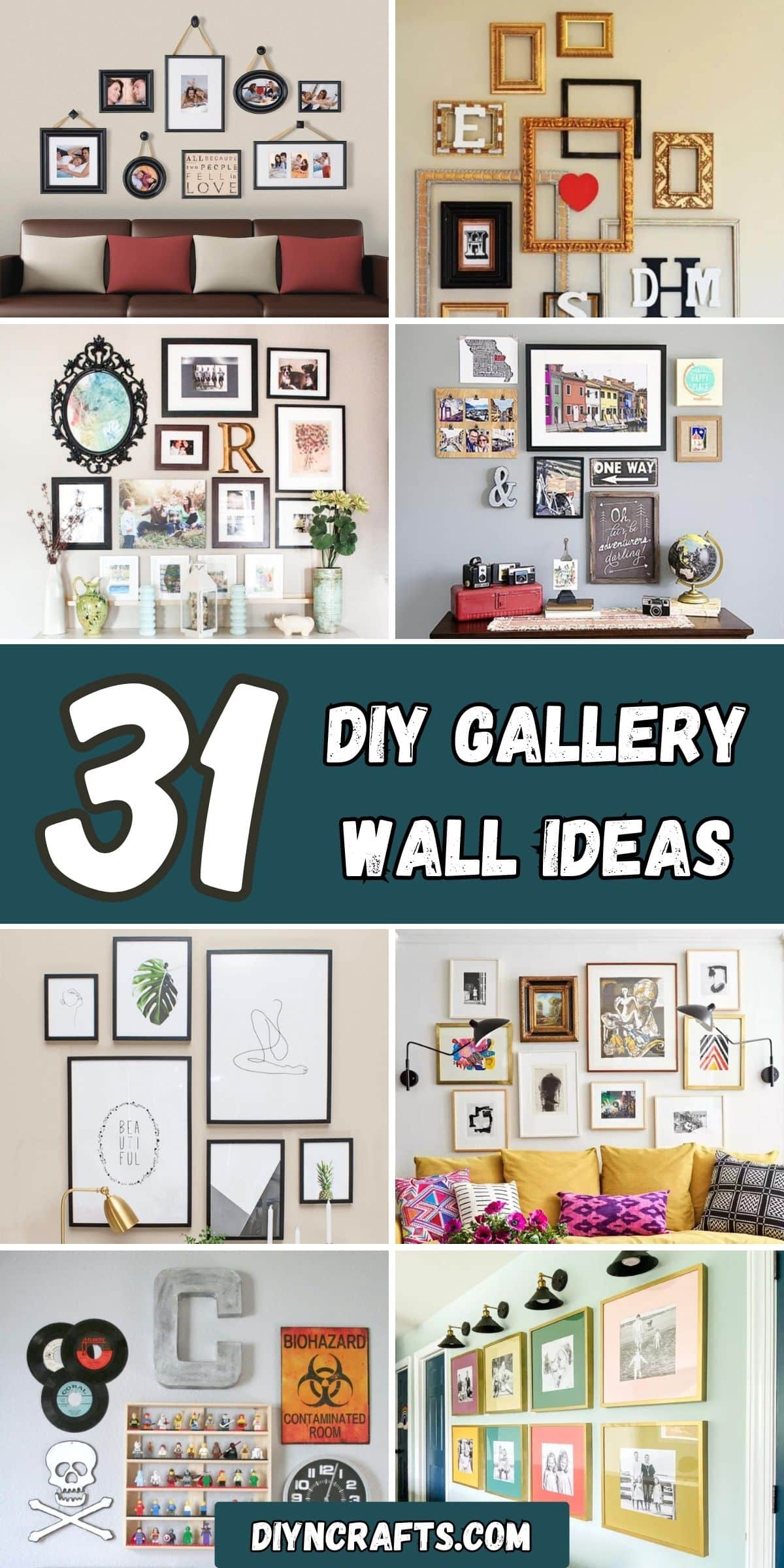 31 DIY Gallery Wall Ideas collage.