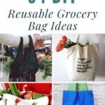 34 DIY Reusable Grocery Bag Ideas pinterest image.