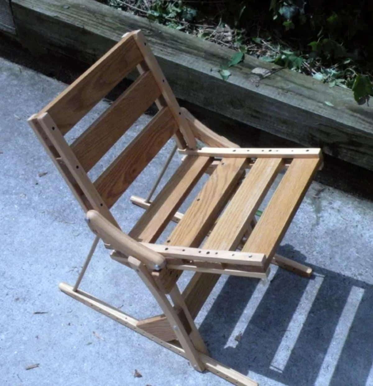 DIY Wood Crutches Patio Chair