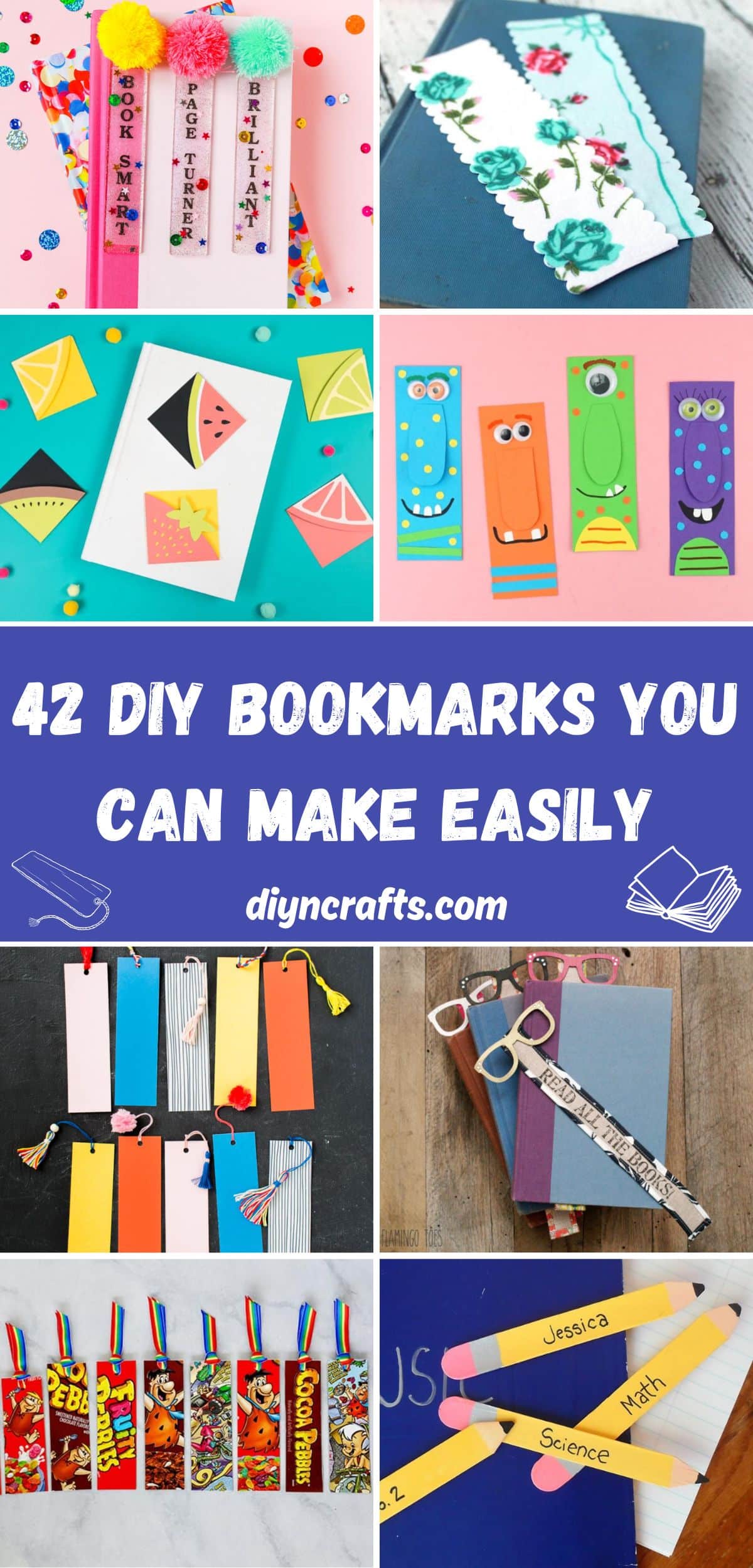 42 DIY Bookmarks You Can Make Easily collage.