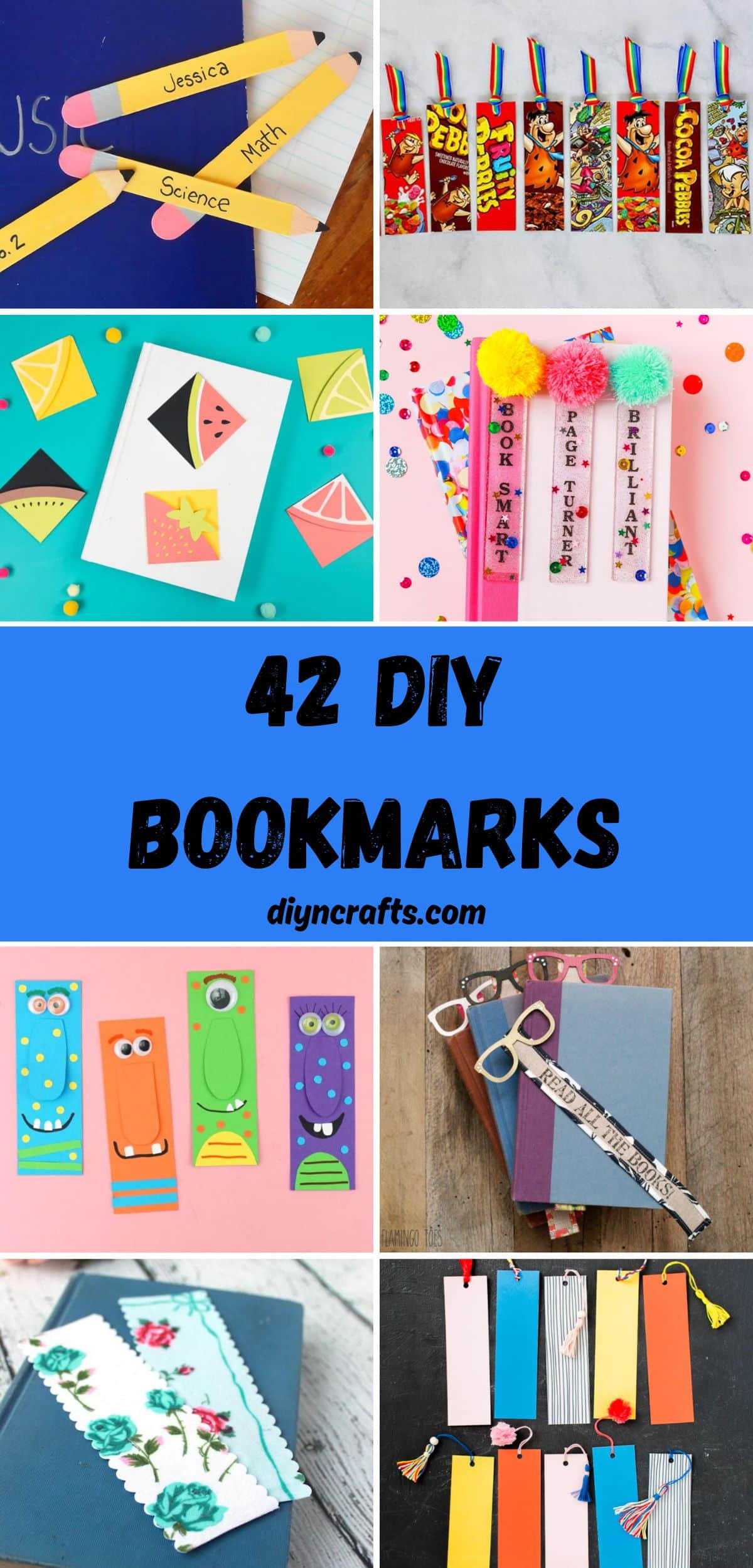 42 DIY Bookmarks collage.