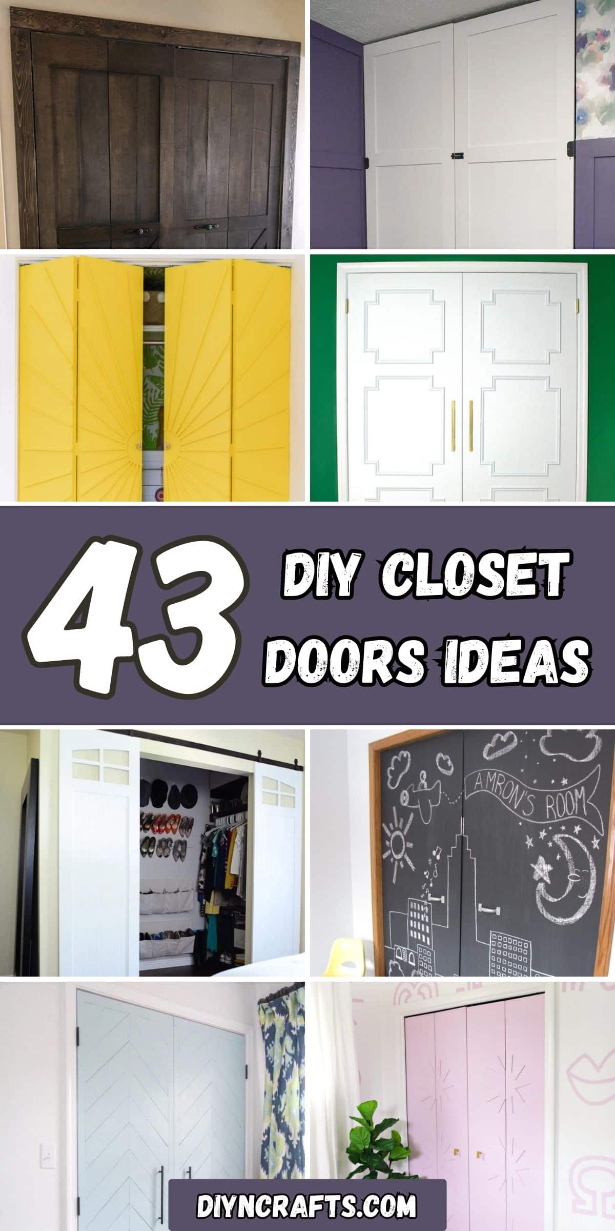 43 DIY Closet Doors Ideas collage.