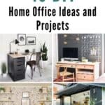 43 DIY Home Office Ideas and Projects pinterest image.