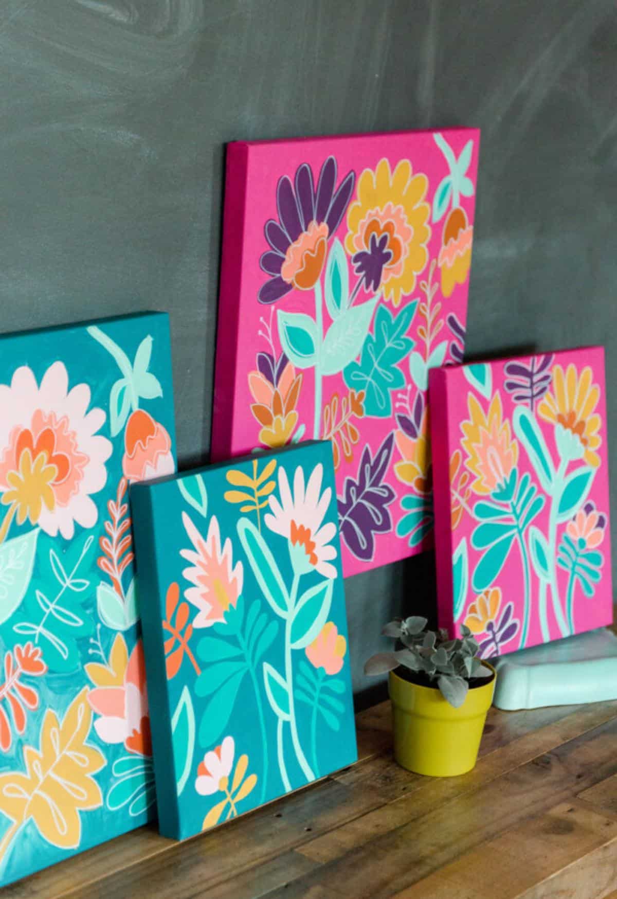 Colorful DIY Floral Paint by Number