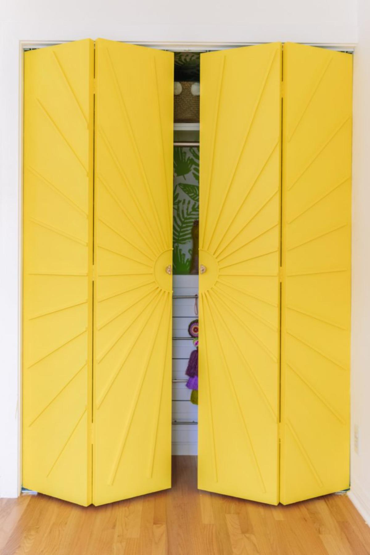 DIY Sunburst Closet Doors