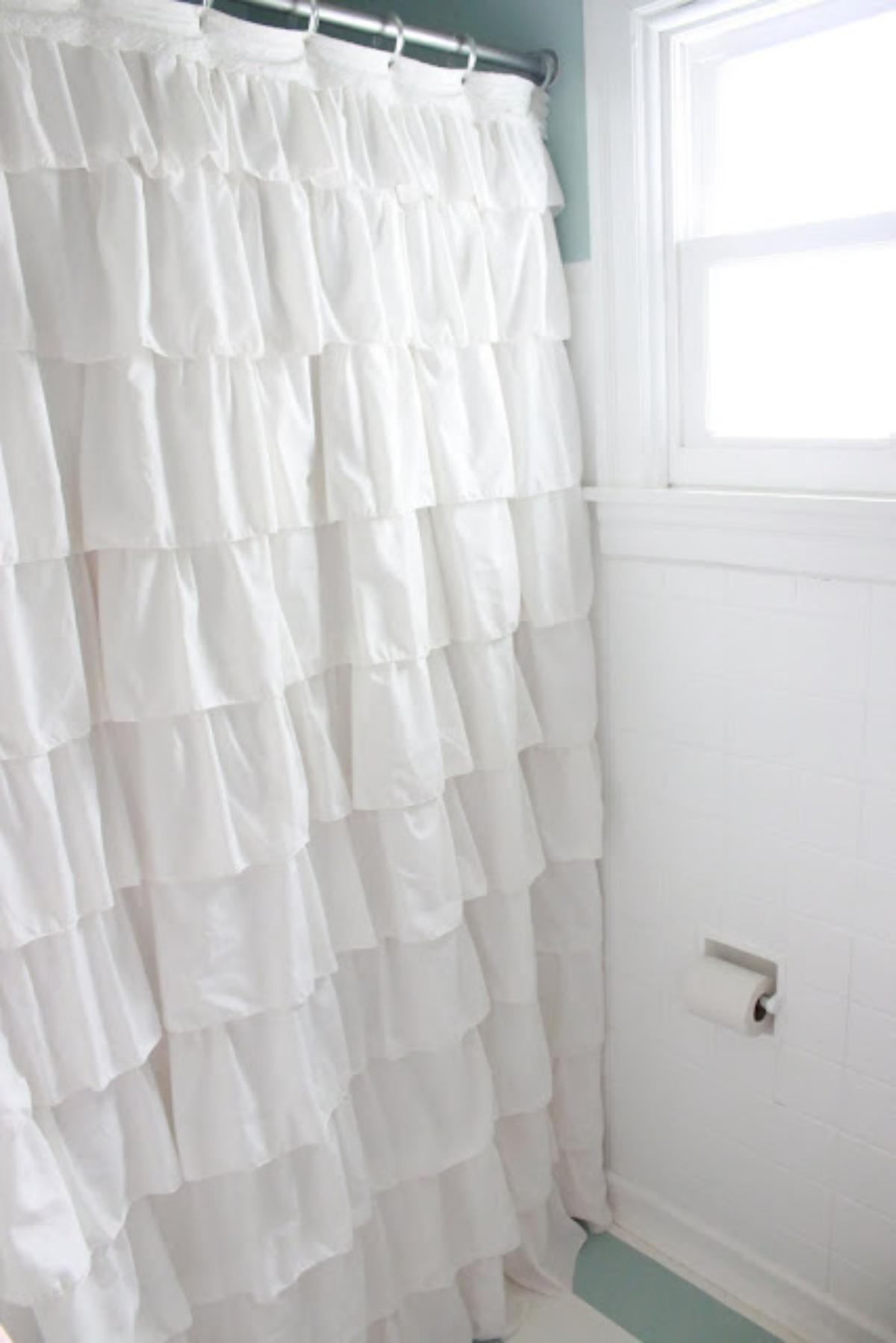 $1 Anthropologie-Esque Ruffled Shower Curtain