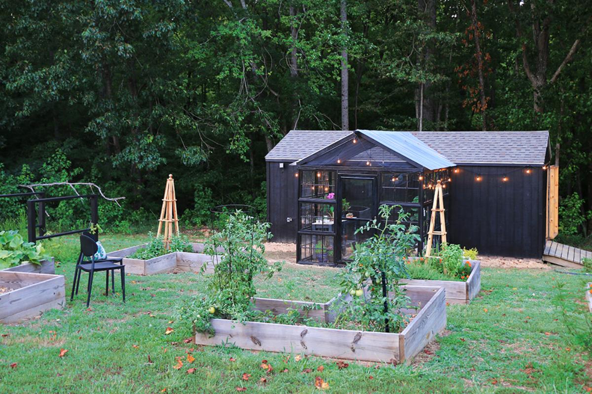 DIY Greenhouse + Raised Bed Garden