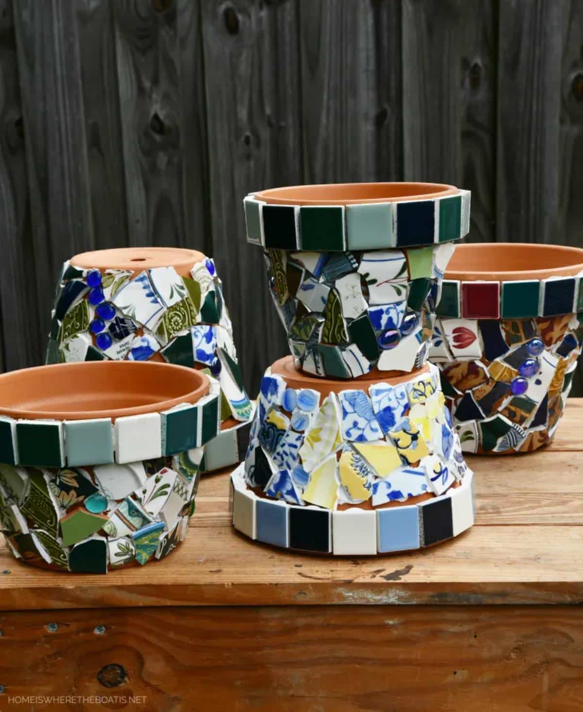 DIY Mosaic Flower Pots From Broken Dishes Or Thrift Store Finds
