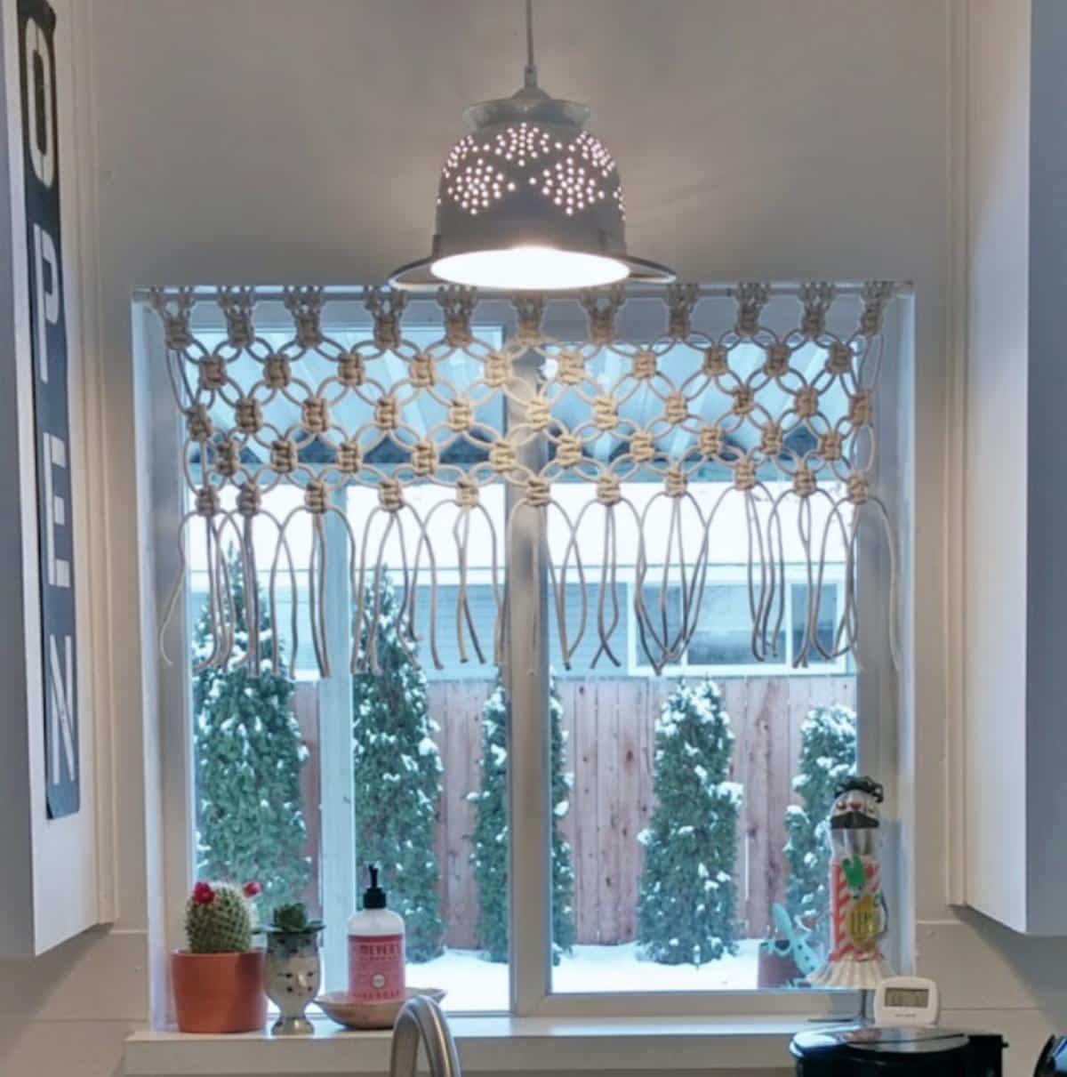 DIY Macrame Kitchen Curtain
