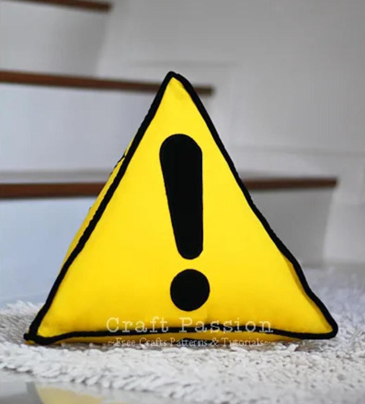 Safety Sign Triangle Pillow