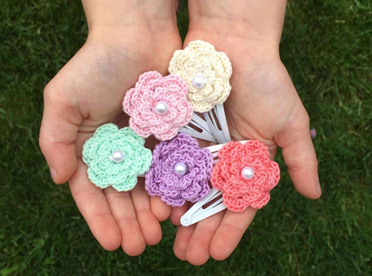 Quick and Easy Crochet Hair Clips