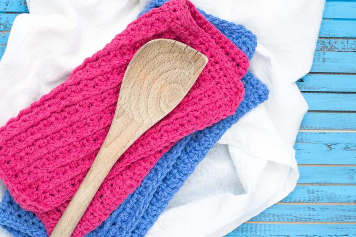 Ribbed Crochet Dishcloths