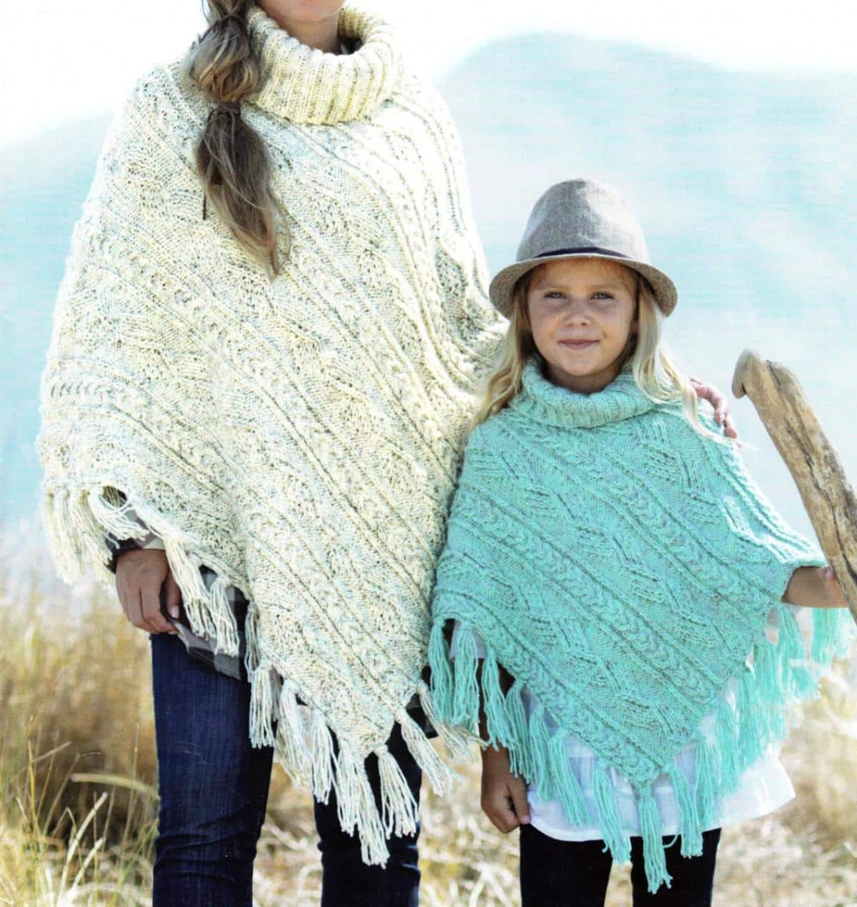 Knitted Fringed Ponchos