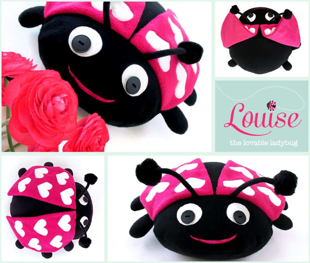 DIY Louise the Lovable Ladybug collage.
