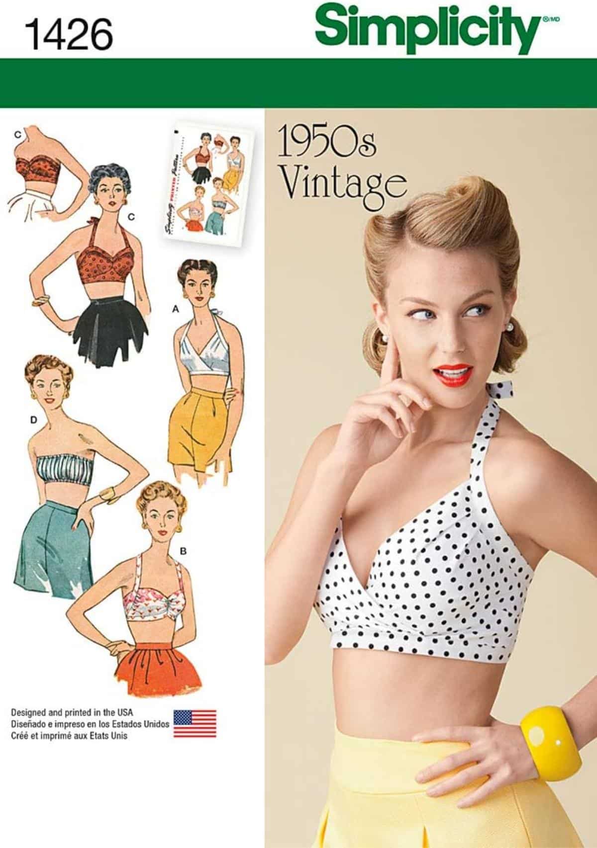 Women’s Vintage Fashion 1950s Bra Sewing Pattern