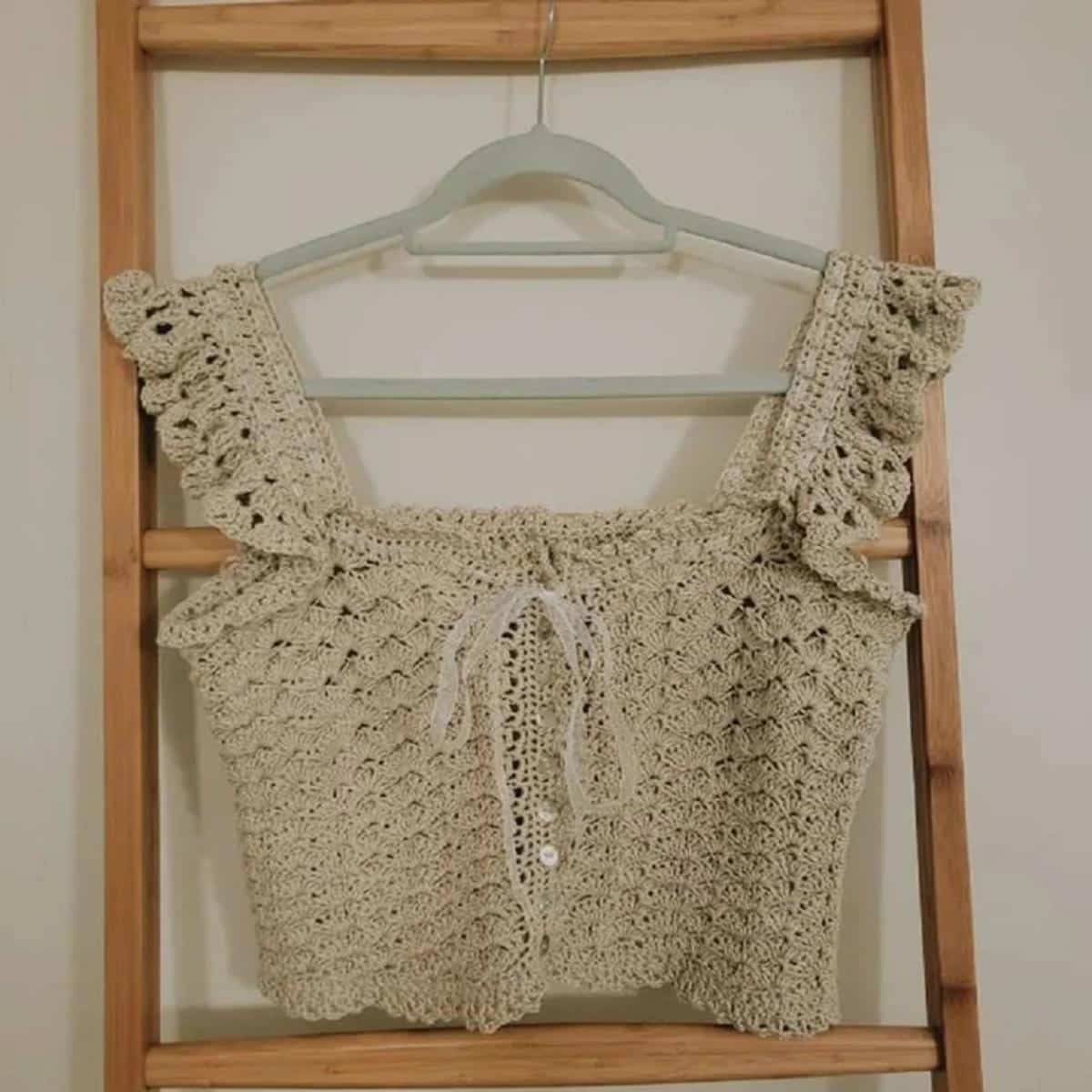 Vintage Crochet Beribboned Camisole