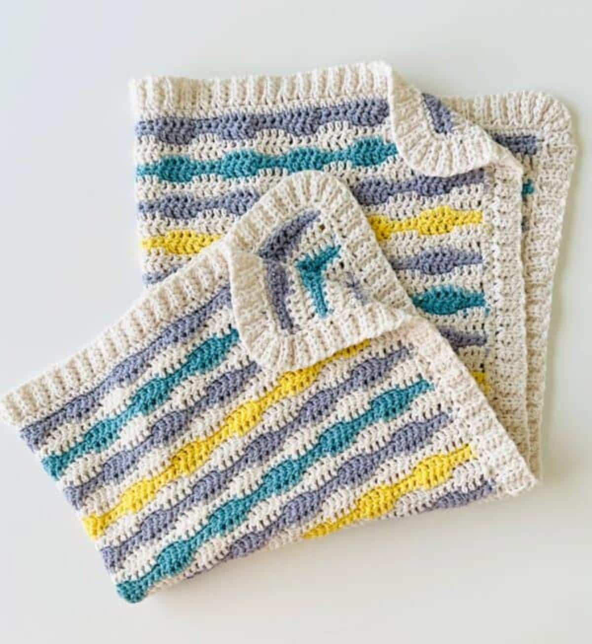 Crochet Retro Waves Baby Blanket